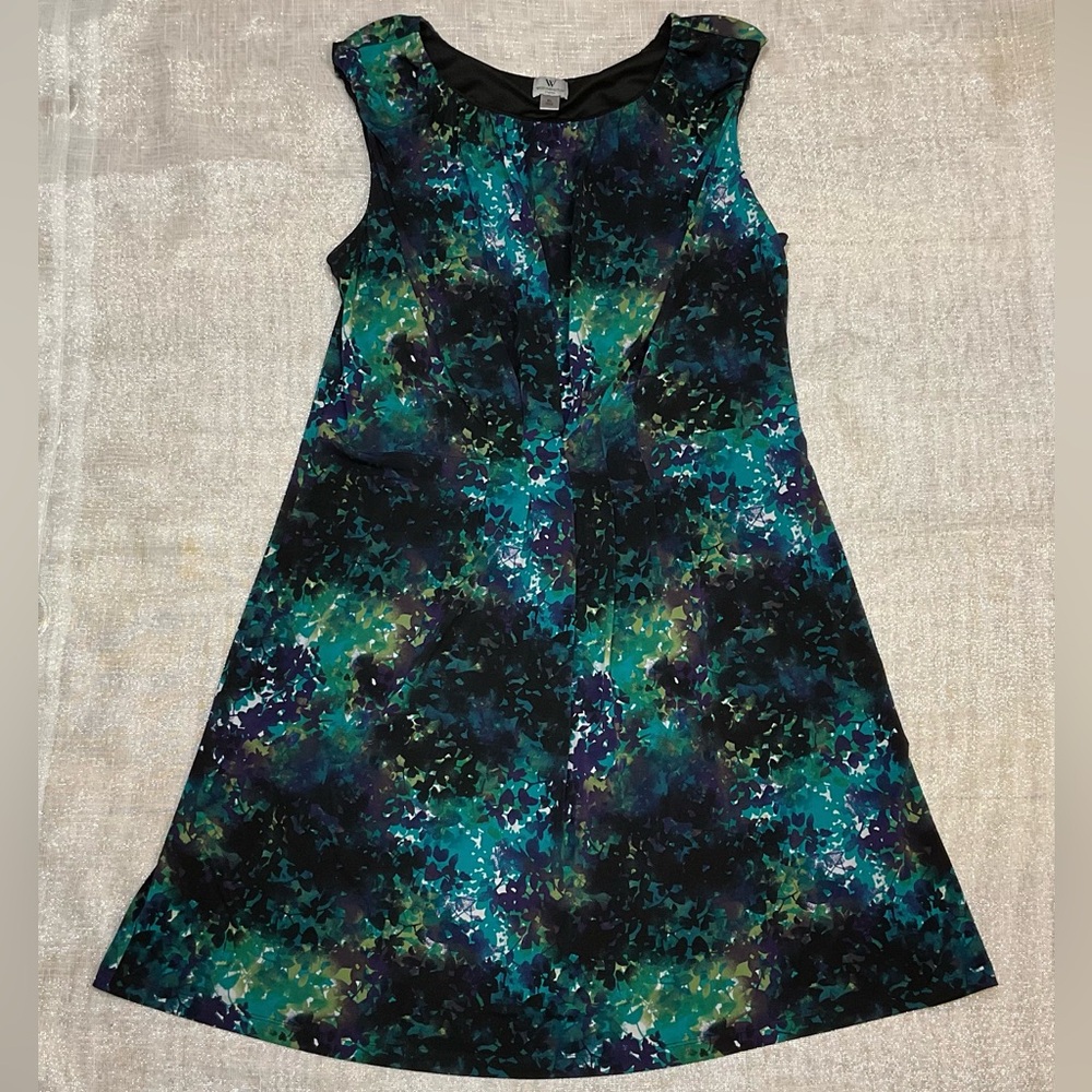 Worthington Watercolor Sleeveless Pleated Fit & Flare Dress Size XL